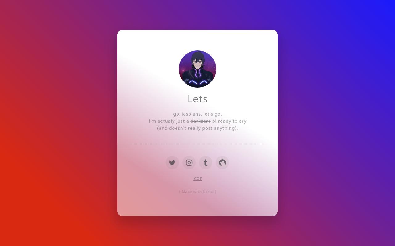 Carrd profile picture for @lets